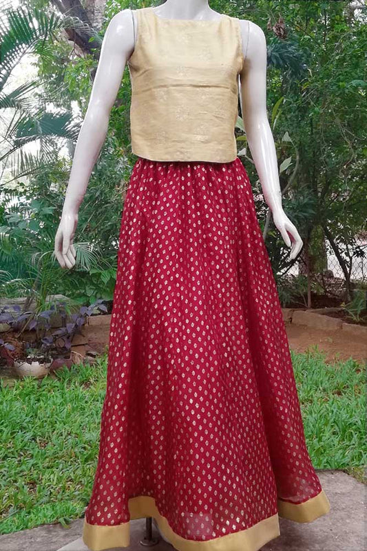 Stunning Kalidaar Kota silk long skirt