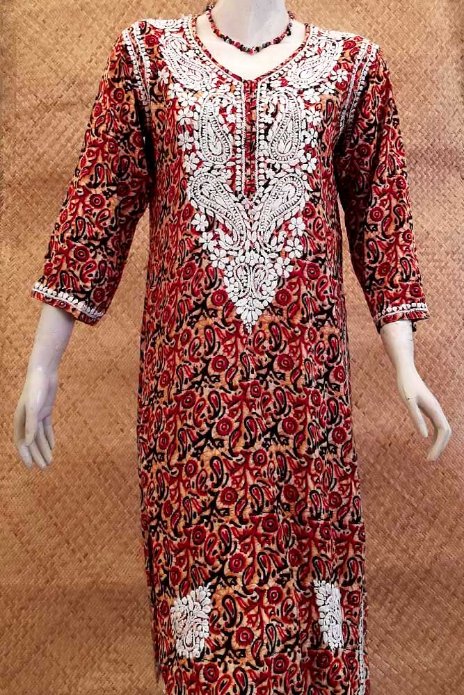 Rayon Kurta with Hand Embroidery