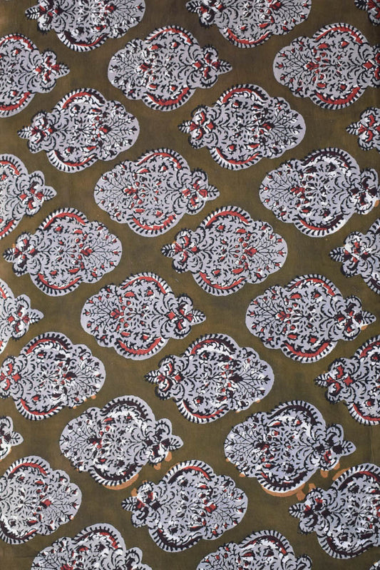 Jwata Hand Block Printed Cotton Fabric  ( 2.5 mtrs cut)