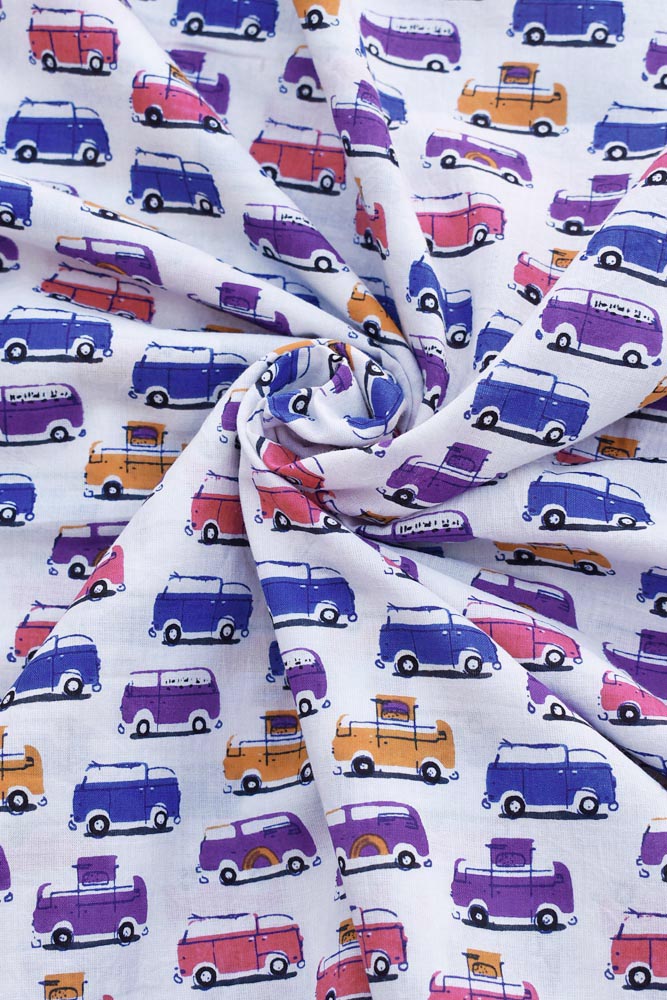 Beautiful Cotton fabric with quirky print ( 2.5 mtrs cut)