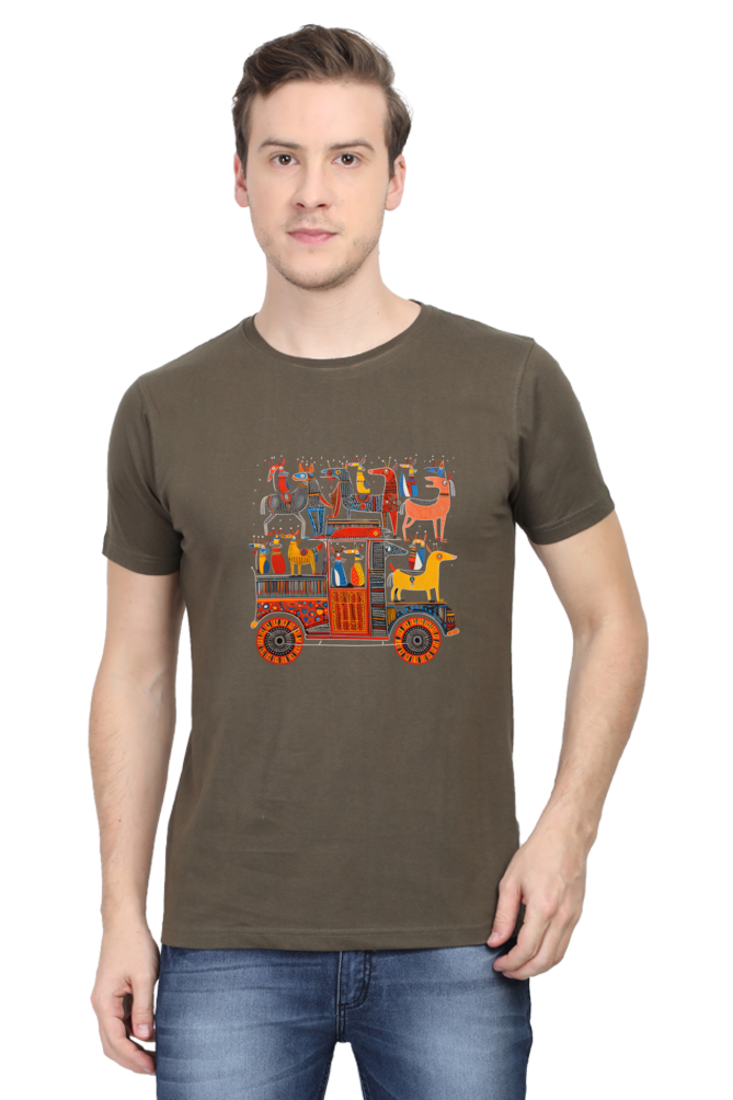 Tribal Gond Art : Doggy cart,  Classic Unisex T-shirt