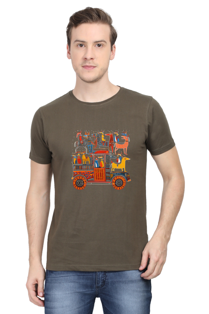 Tribal Gond Art : Doggy cart,  Classic Unisex T-shirt