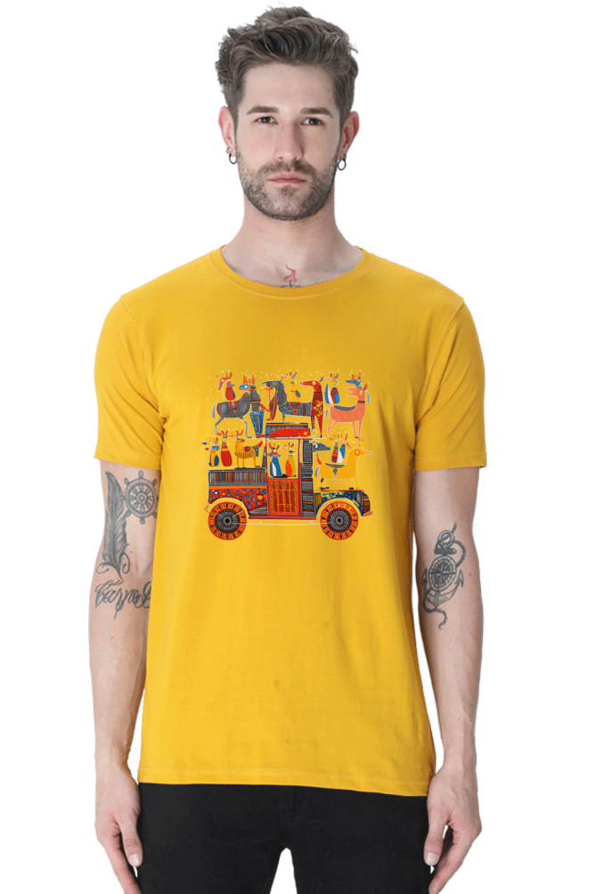 Tribal Gond Art : Doggy cart,  Classic Unisex T-shirt