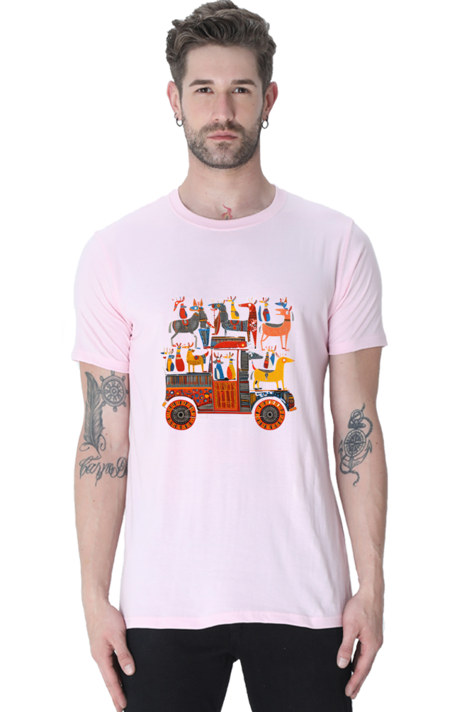 Tribal Gond Art : Doggy cart,  Classic Unisex T-shirt
