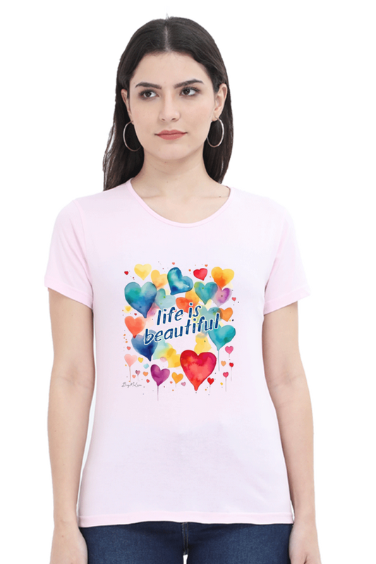 Life is Beautiful - Floral Womens T-Shirt