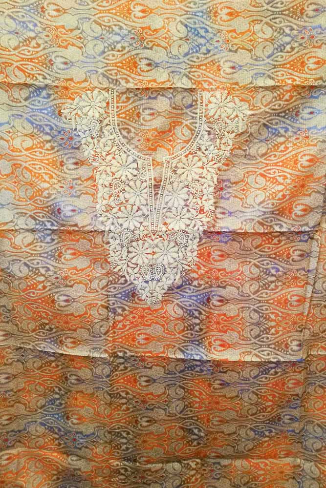 Art Kota Silk Kurta Fabric with Hand Chikankari embroidery
