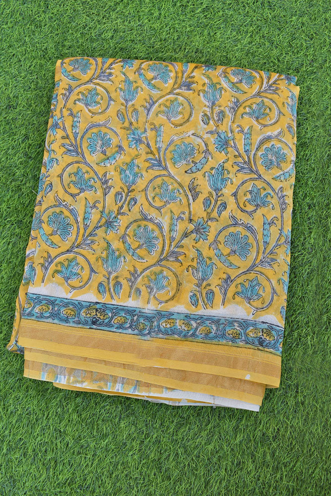 Beautiful Hand Block Printed Chanderi Saree