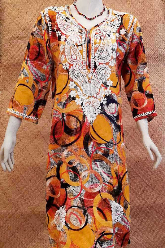 Rayon Kurta with Hand Embroidery