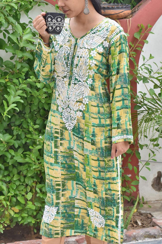 Rayon Kurta with Hand Embroidery