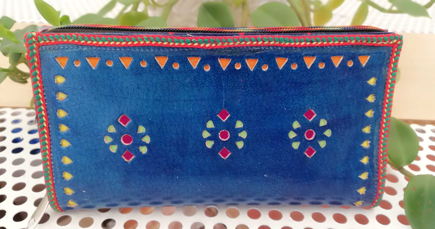 Handcrafted Kutch Punch craft Clutch / Wallet with zipper