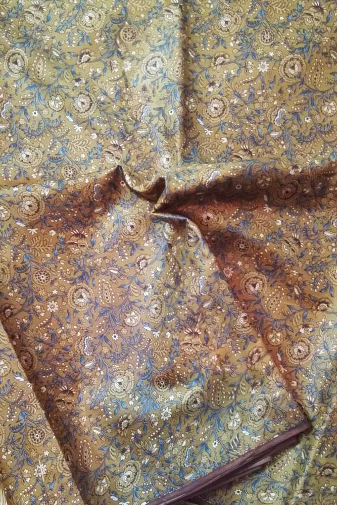 Fine silk fabric with screen print pattern