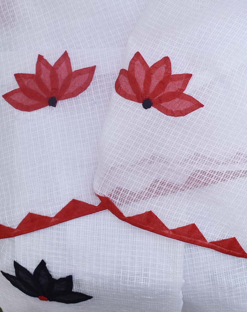 Elegant Kota cotton saree with  Applique Phool Patti work ( without BP)