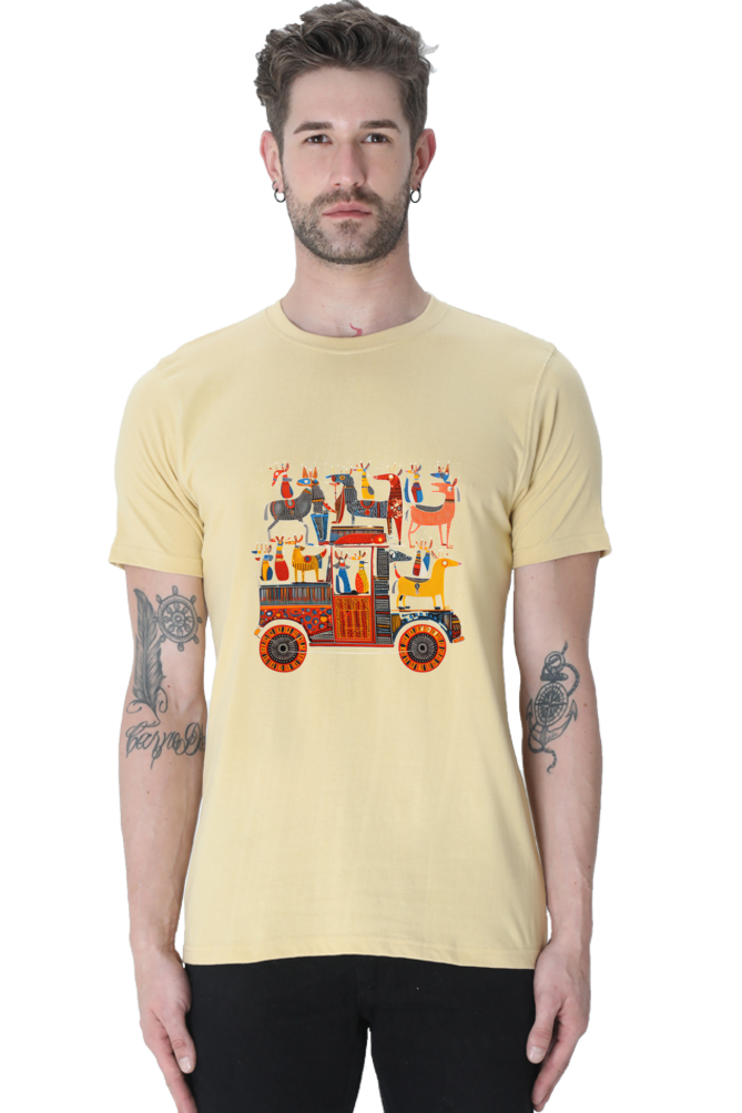 Tribal Gond Art : Doggy cart,  Classic Unisex T-shirt