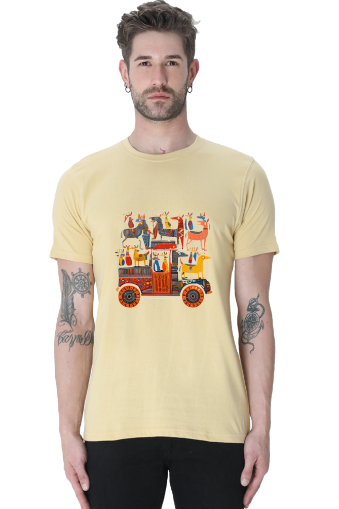 Tribal Gond Art : Doggy cart,  Classic Unisex T-shirt