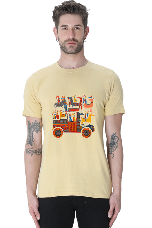 Tribal Gond Art : Doggy cart,  Classic Unisex T-shirt