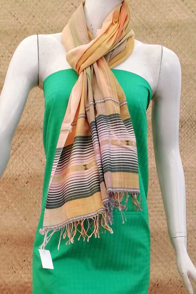 Elegant Woven Cotton Kutch Bhujodi stole