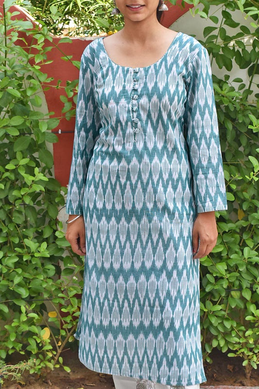 Elegant Ikkat Cotton Kurta - size 38