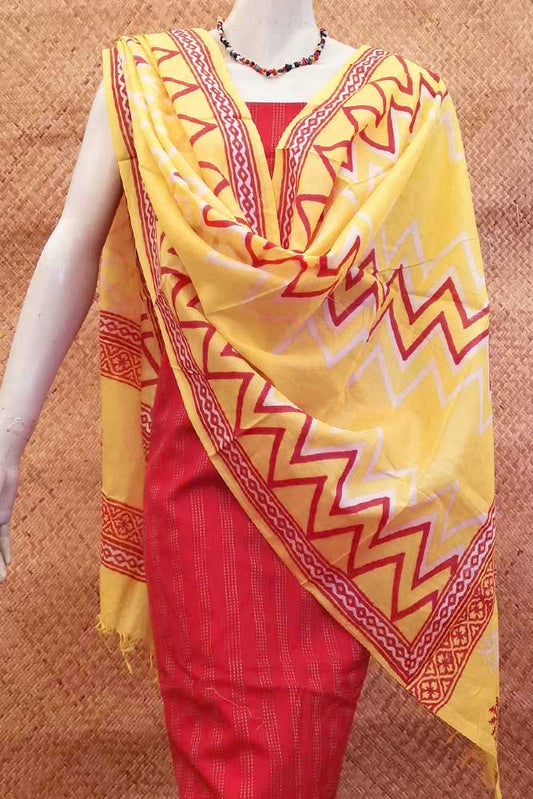 Elegant Block Printed Tussar Silk dupatta