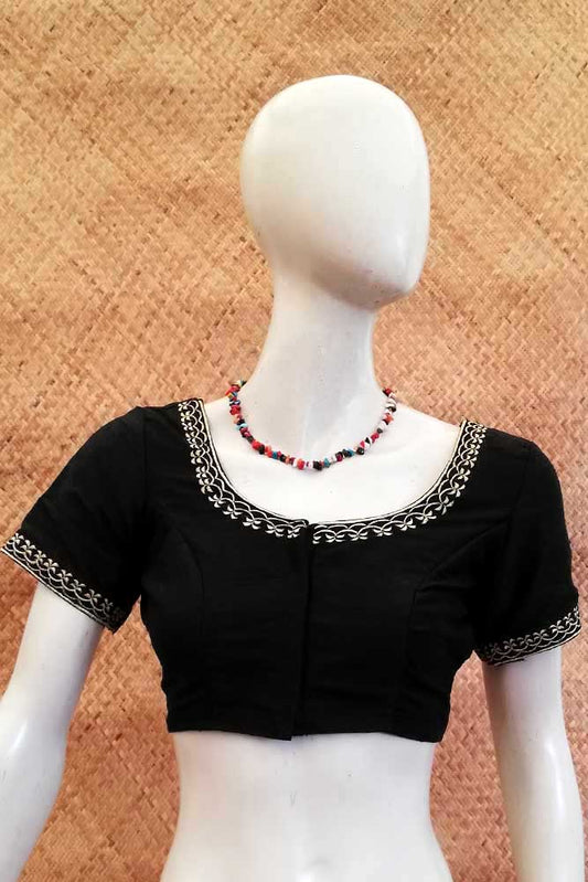 Dupion Silk Blouse with gold embroidery