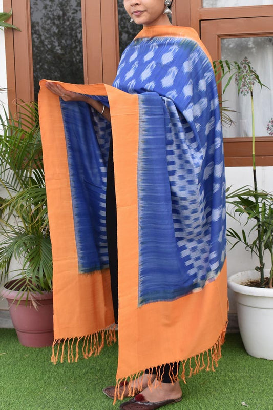 Woven Ikkat Cotton Dupatta