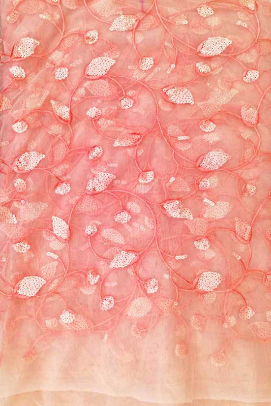 Fine Net Fabric with embroidery & sequin work