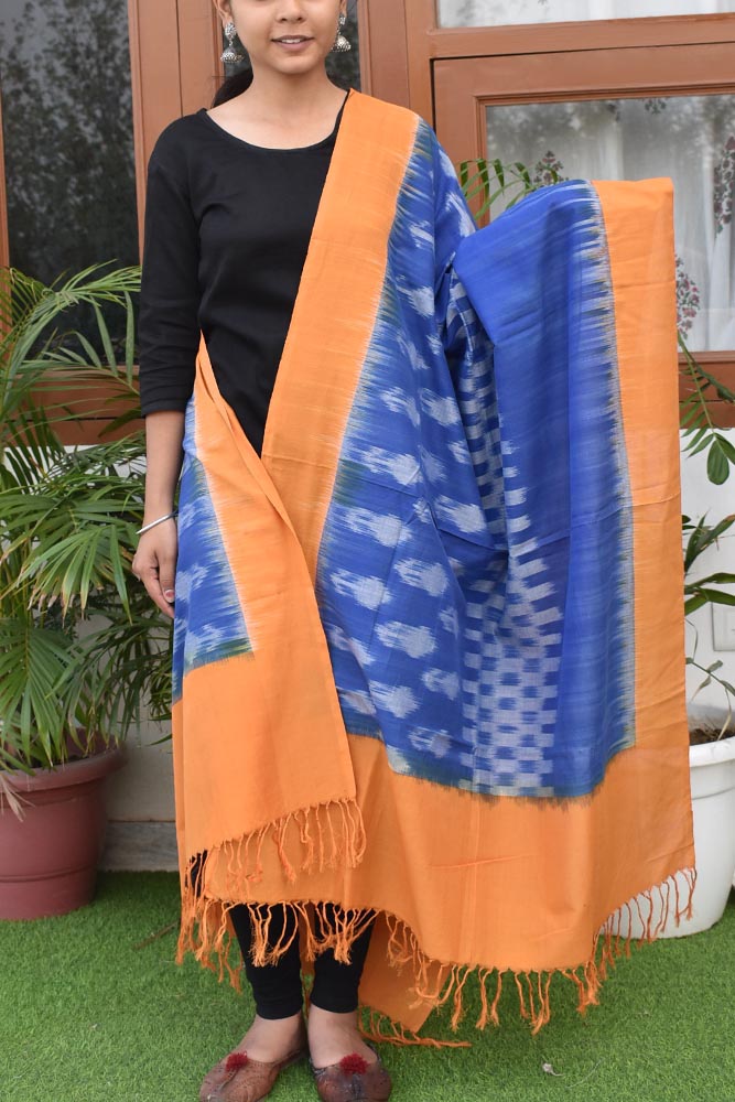 Woven Ikkat Cotton Dupatta