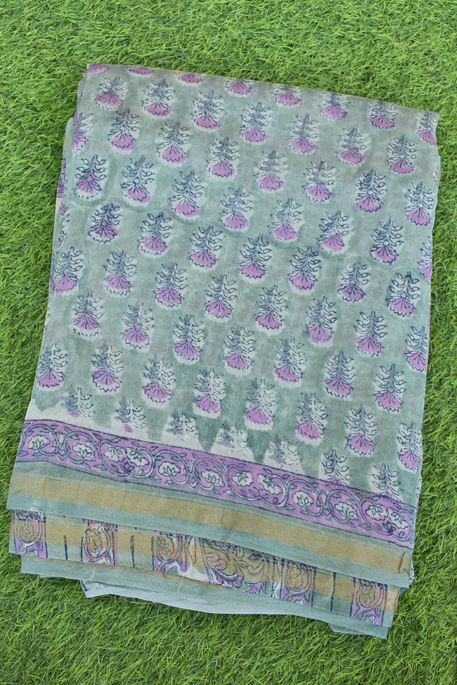 Beautiful Hand Block Printed Chanderi Saree