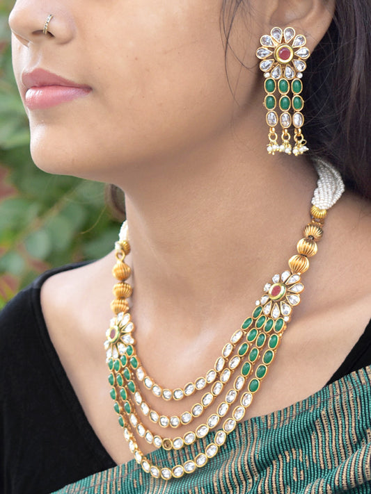 Elegant Kundan & Polki Necklace set