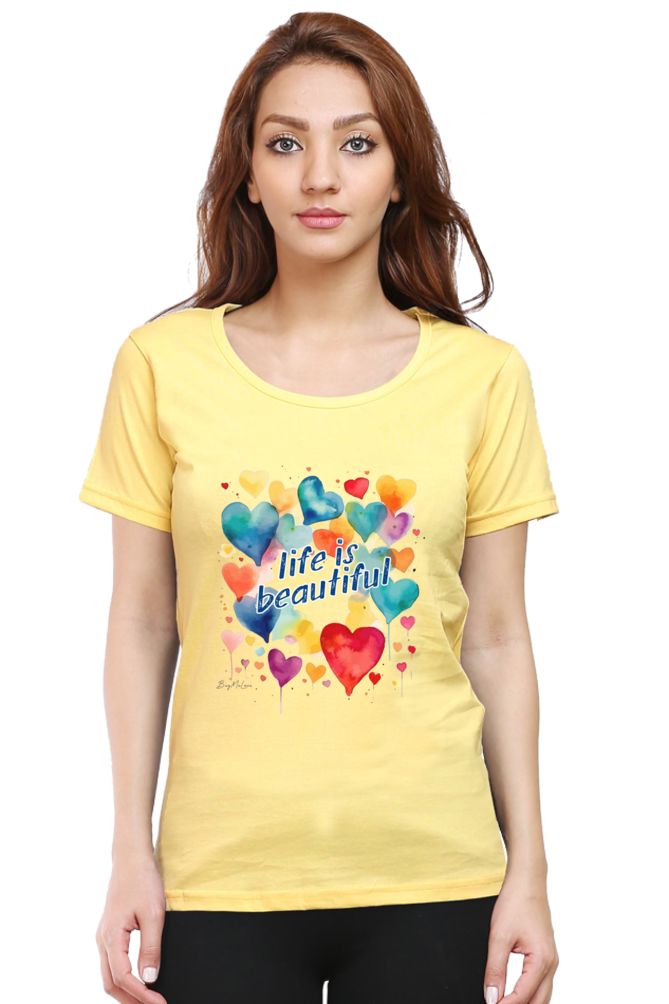 Life is Beautiful - Floral Womens T-Shirt