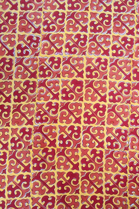 Block Printed Running Cotton Fabric