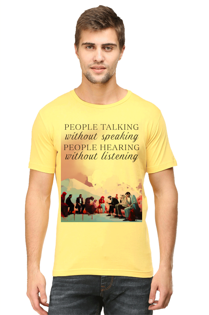 People talking without Classic Unisex Round neck T-shirt