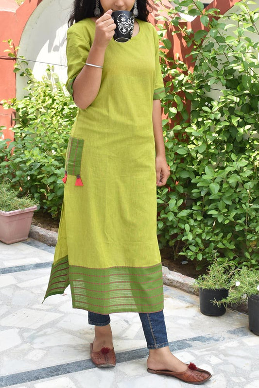 Elegant Cotton Long Kurta - size 38