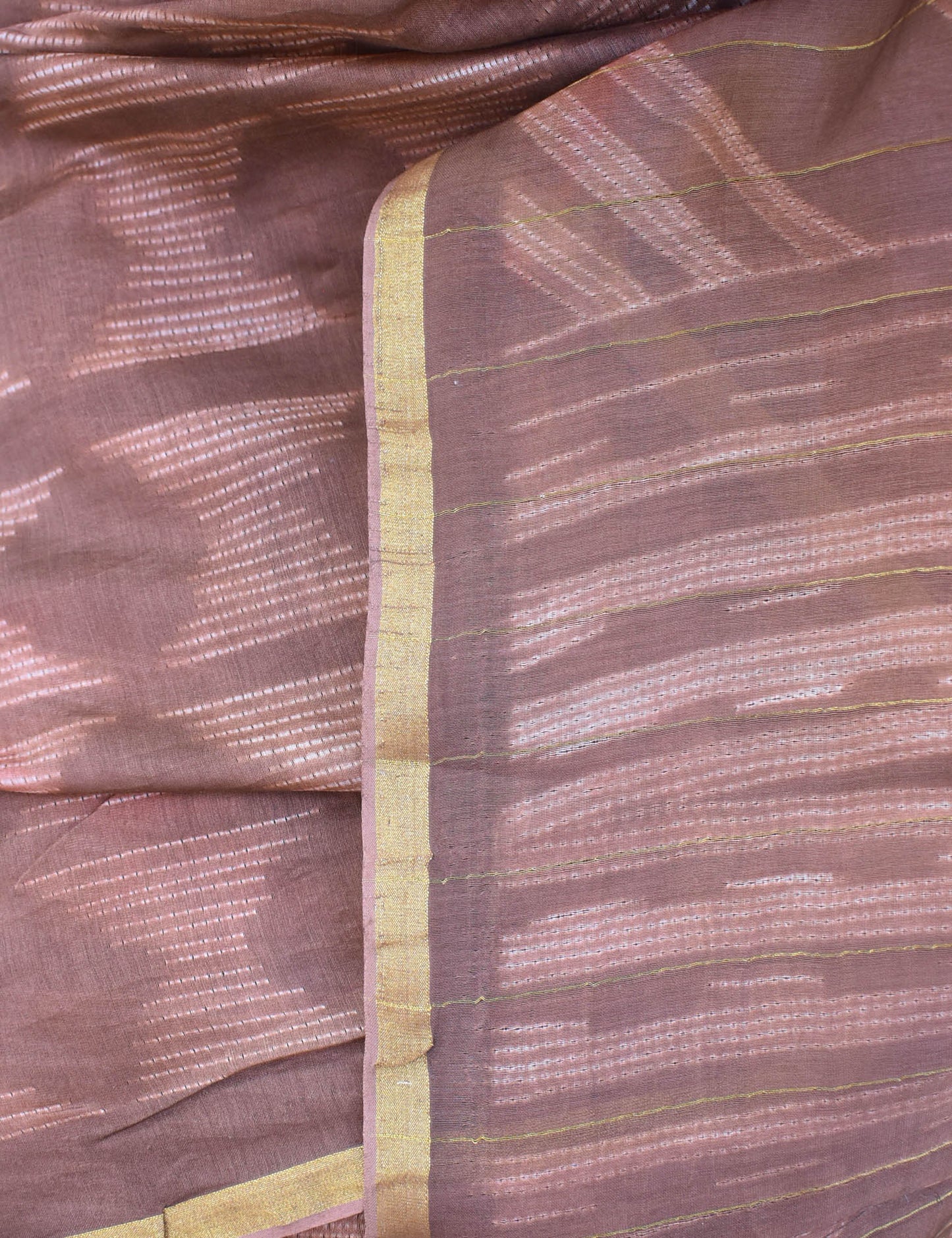 Handcrafted Shibori Tie-Dye Chanderi Saree with Zari Border