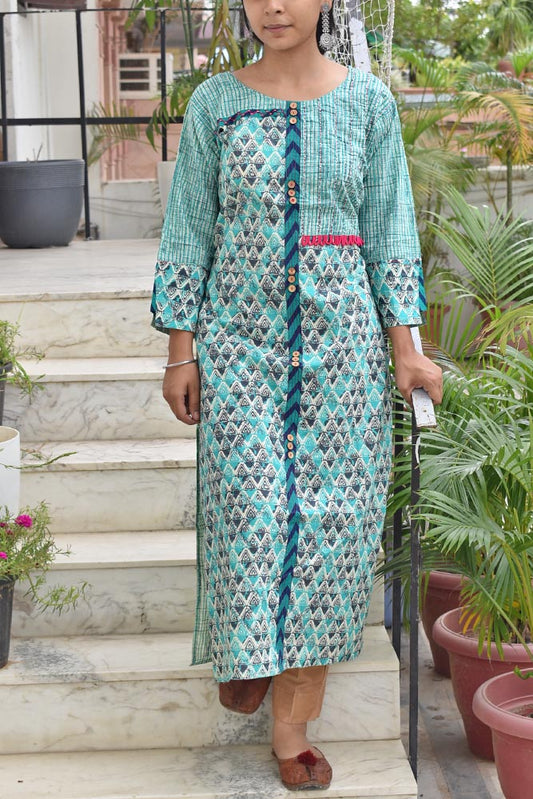 Elegant cotton Block Printed  Long Kurta