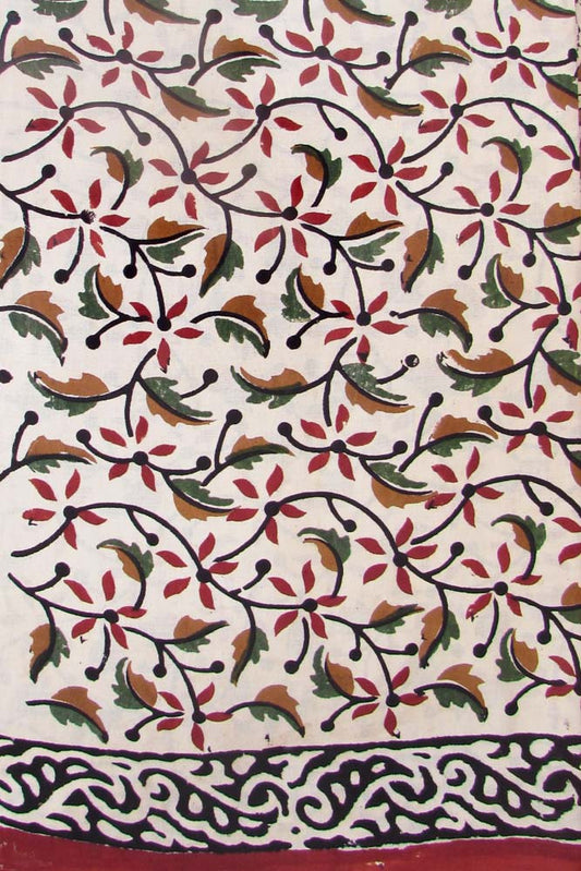 Block Printed Running Cotton Fabric