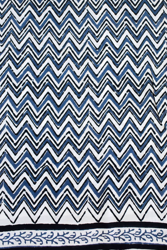 Beautiful Block Printed Running Cotton Fabric ( 2.5 mtrs cut)