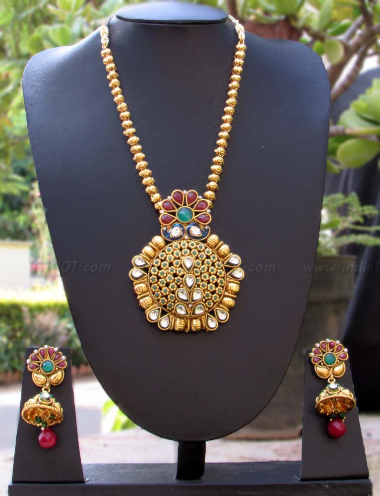 Designer Kundan, Pearl & Polki Necklace Set