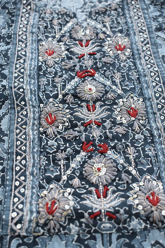 Beautiful Cotton Kurta with Hand Tagai Embroidery & Aari work & Embroidered Sequins