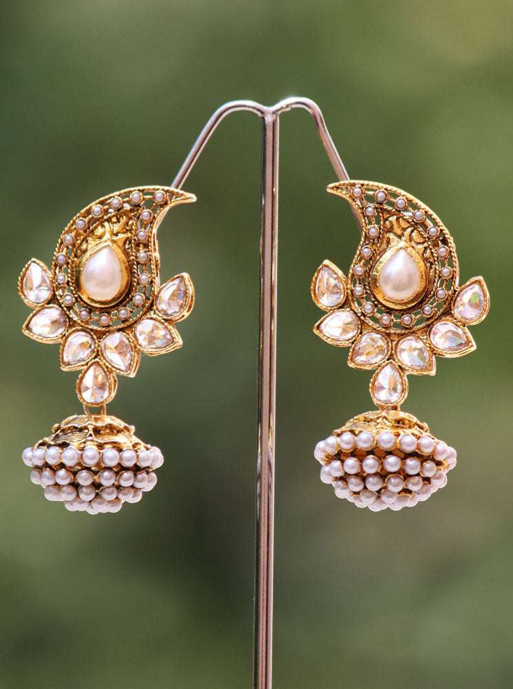 Designer Pearl & Kundan Earrings