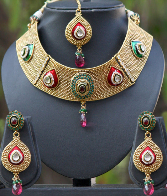 Stunning Kundan & Meenakari Necklace Set