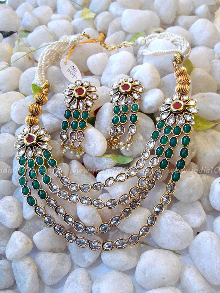 Elegant Kundan & Polki Necklace set