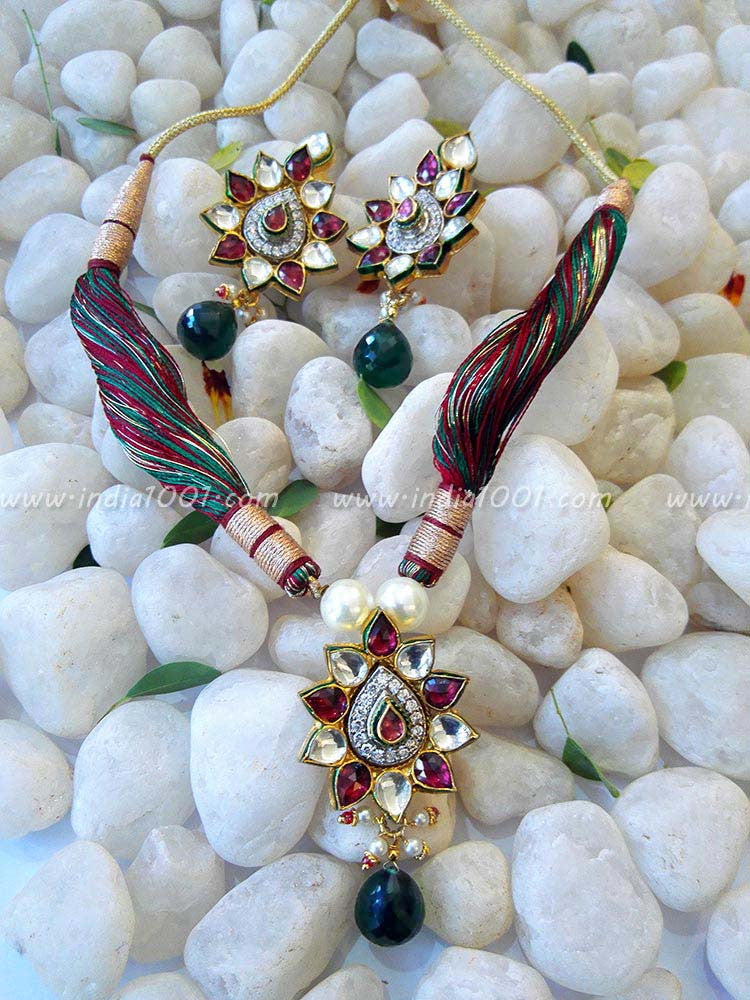 Gorgeous Kundan, AD & Pearl Necklace Set