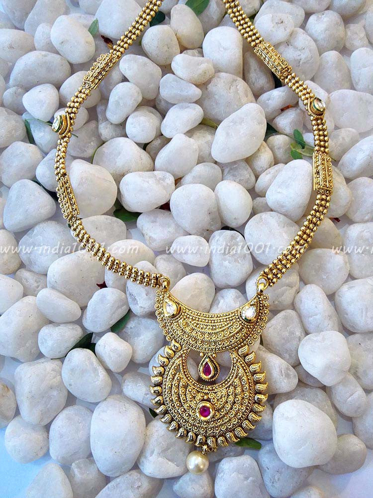Gorgeous Kundan & Polki Long Necklace set