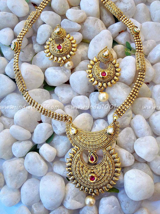 Gorgeous Kundan & Polki Long Necklace set