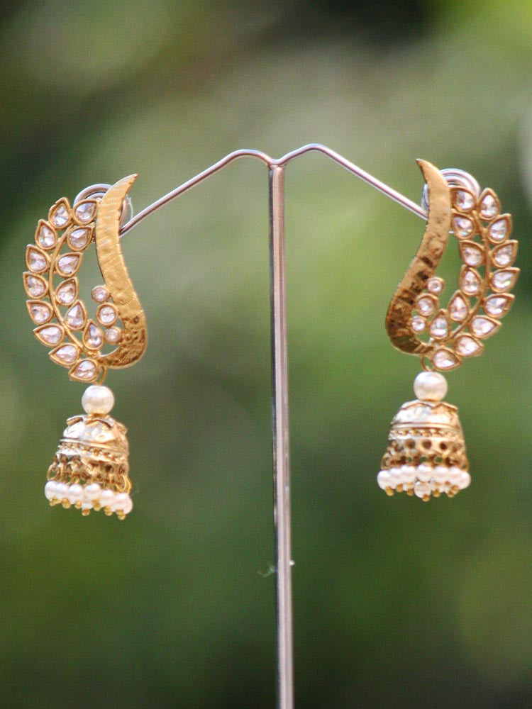 Stunning Pearl & Polki Earring