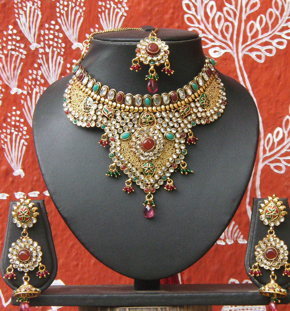 Stunning Pearl , Kundan and polki Choker Set