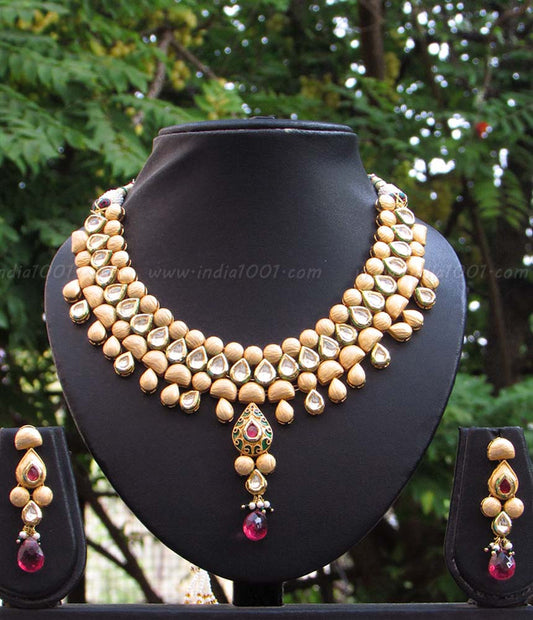 Designer Kundan and Meenakari Necklace Set