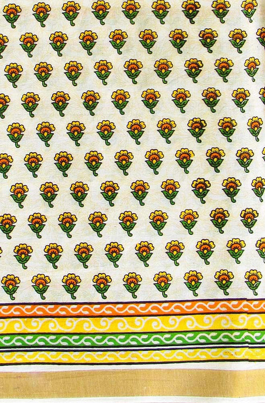 Block Printed Kerala Cotton Running Fabric