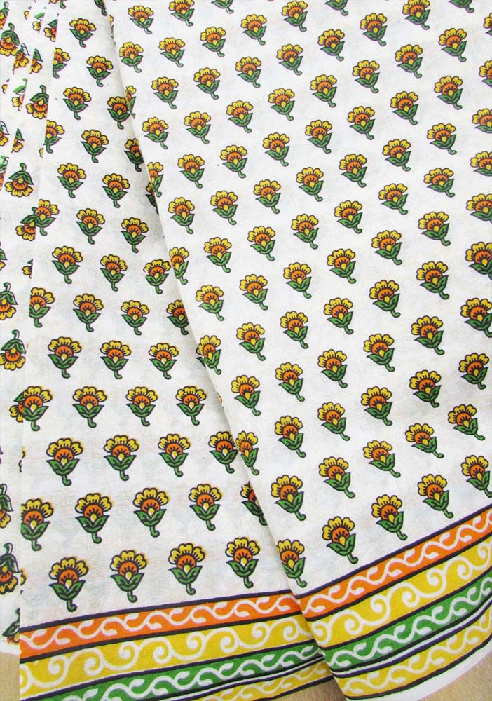 Block Printed Kerala Cotton Running Fabric