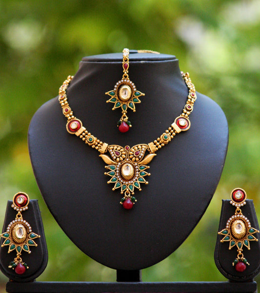 Designer Pearl Kundan & Polki Necklace Set